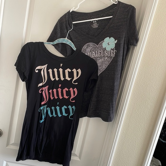 Juicy Couture Tops - 2 ladies large shirt sleeve tee shirts